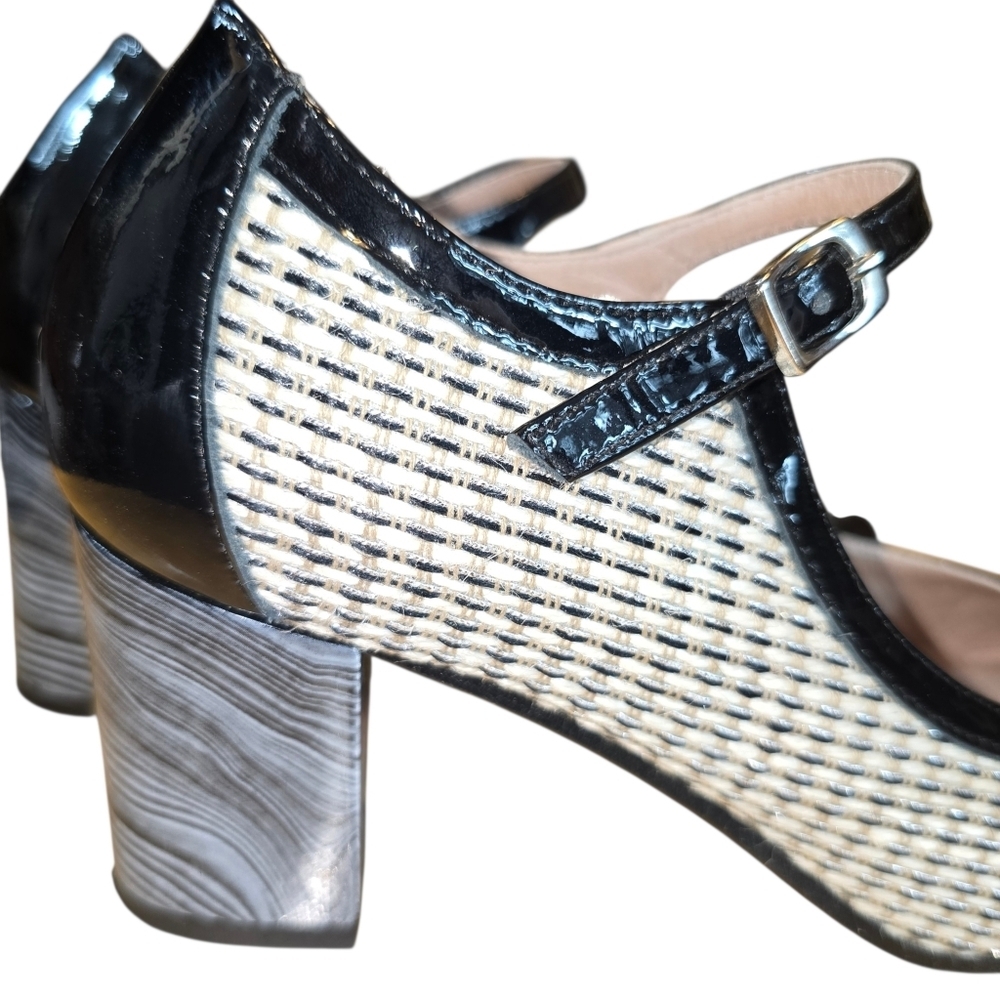 Dorking By Fluchos Rodin D8741 Mary Jane Pinup Heels Black/Anthracite Size 6.5 - Picture 3 of 13